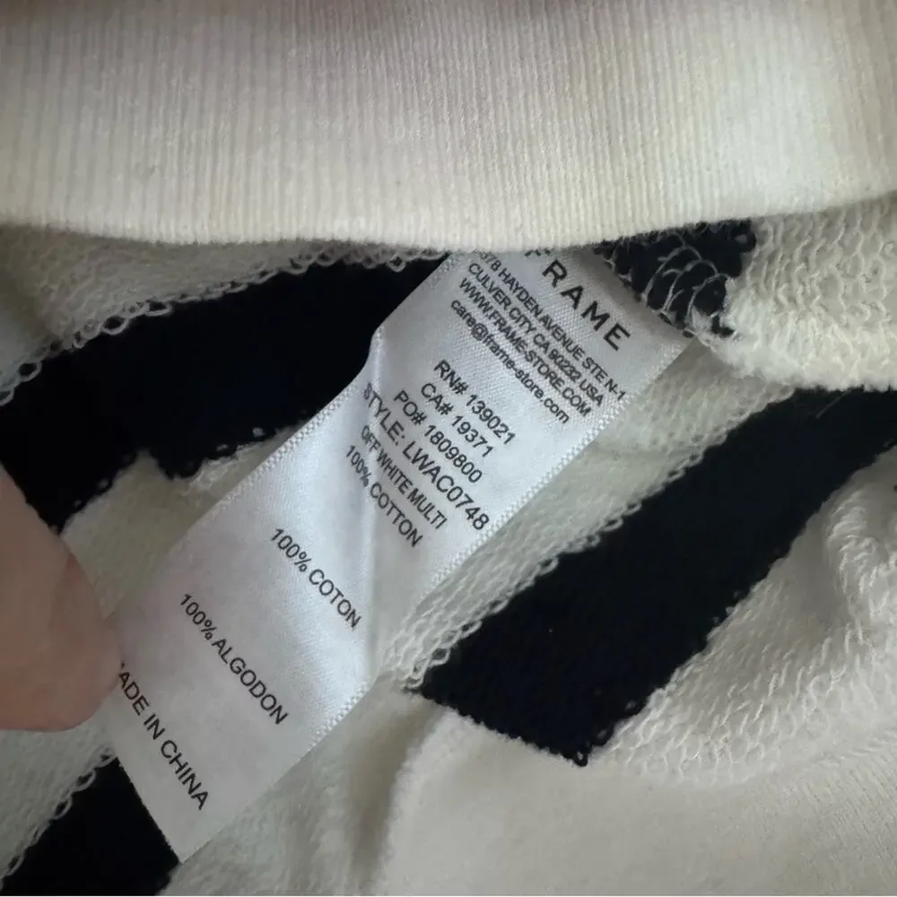 Frame Denim Striped Mock Neck Sweatshirt